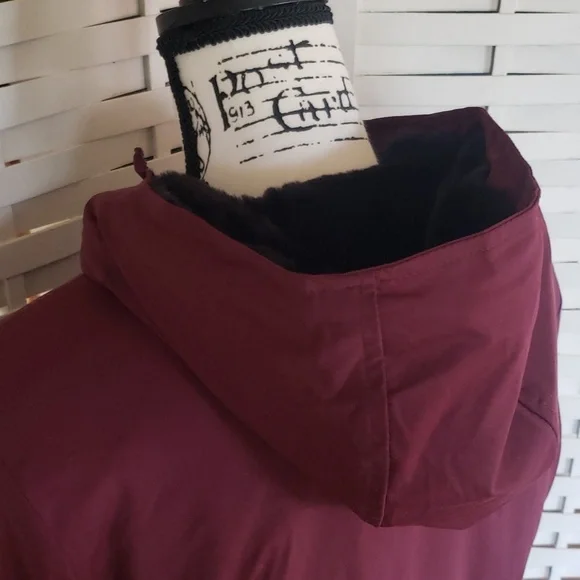 Harcour burgundy full zip equestrian casual faux fur lined woman hoodie jacket - Picture 4 of 8